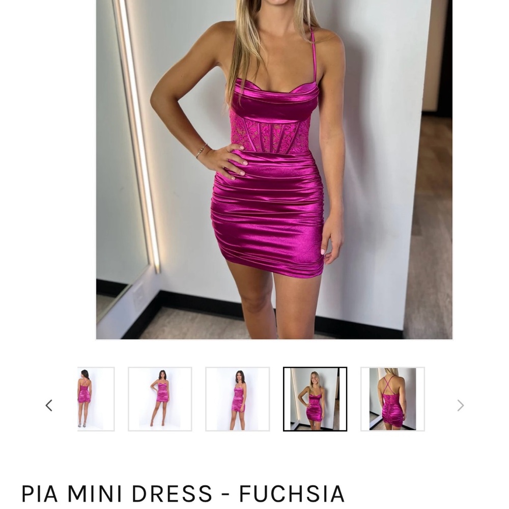 PIA MINI DRESS - FUCHSIA size medium NEW with tag !